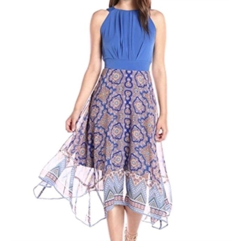 Sandra Darren Women Sleeveless Bohemian Asymmetrical Hem Wedding Guest Dress 14 - Picture 2 of 14
